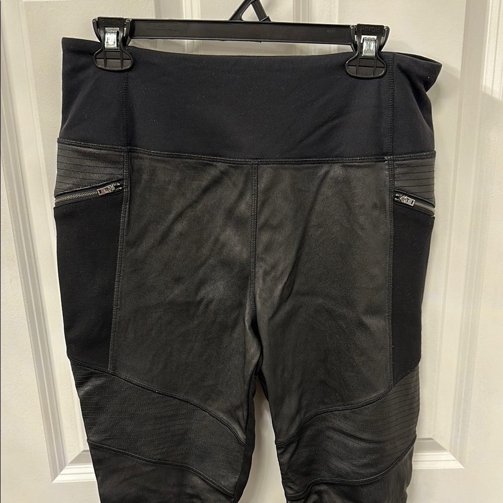 Athleta Black Leather Leggings
